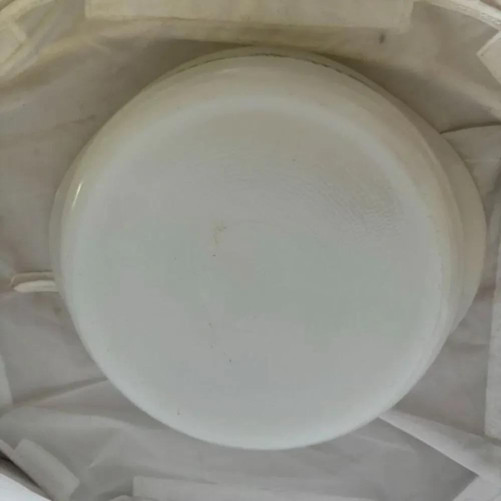 Glasbake Green Daisy J2423 9” Milk Glass Pie Plate 1970’s
